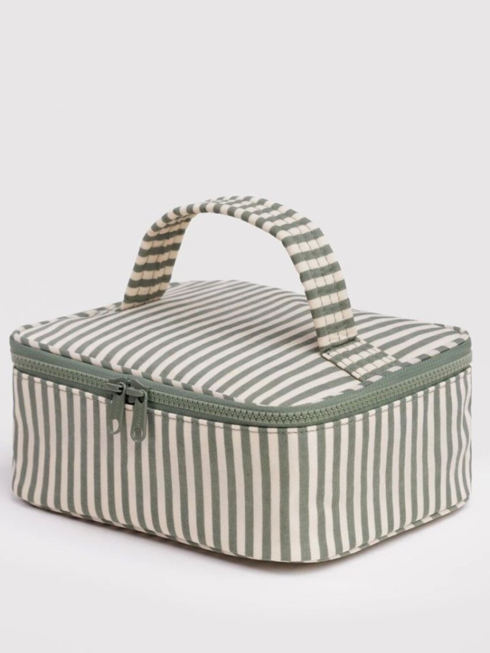 NWT Baggu Small Cosmetic Case - Sage Stripe